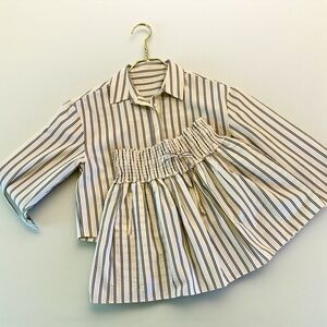 Sundays by Wednesday’s Faro Stripe Vada Shirt & Faro Stripe Iiona Skirt Sz S⭐️